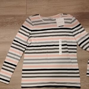 Croft & Barrow Multicolor Striped Long Sleeve Top
